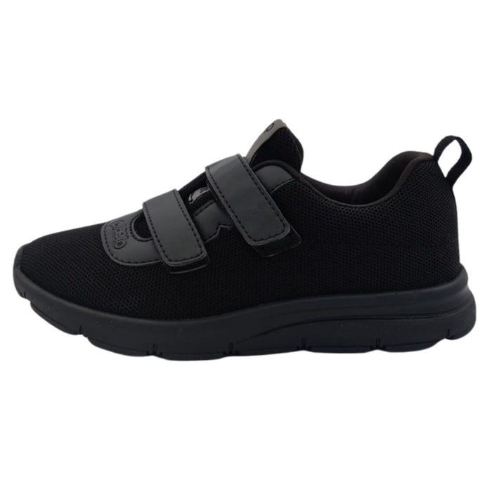 Elixir Black Plaeto Aspire with Velcro Shoes (Semi Premium Shoes For 1st Std - 4th Std)