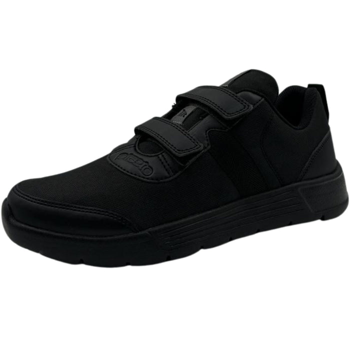 Elixir Black Plaeto Aspire with Velcro Shoes (Semi Premium Shoes For 1st Std - 4th Std)