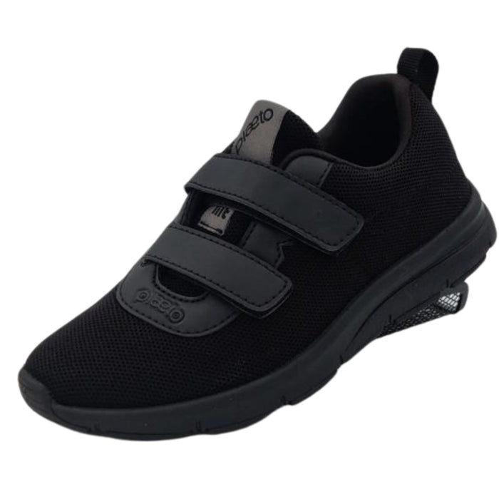 Elixir Black Plaeto Aspire with Velcro Shoes (Semi Premium Shoes For 1st Std - 4th Std)